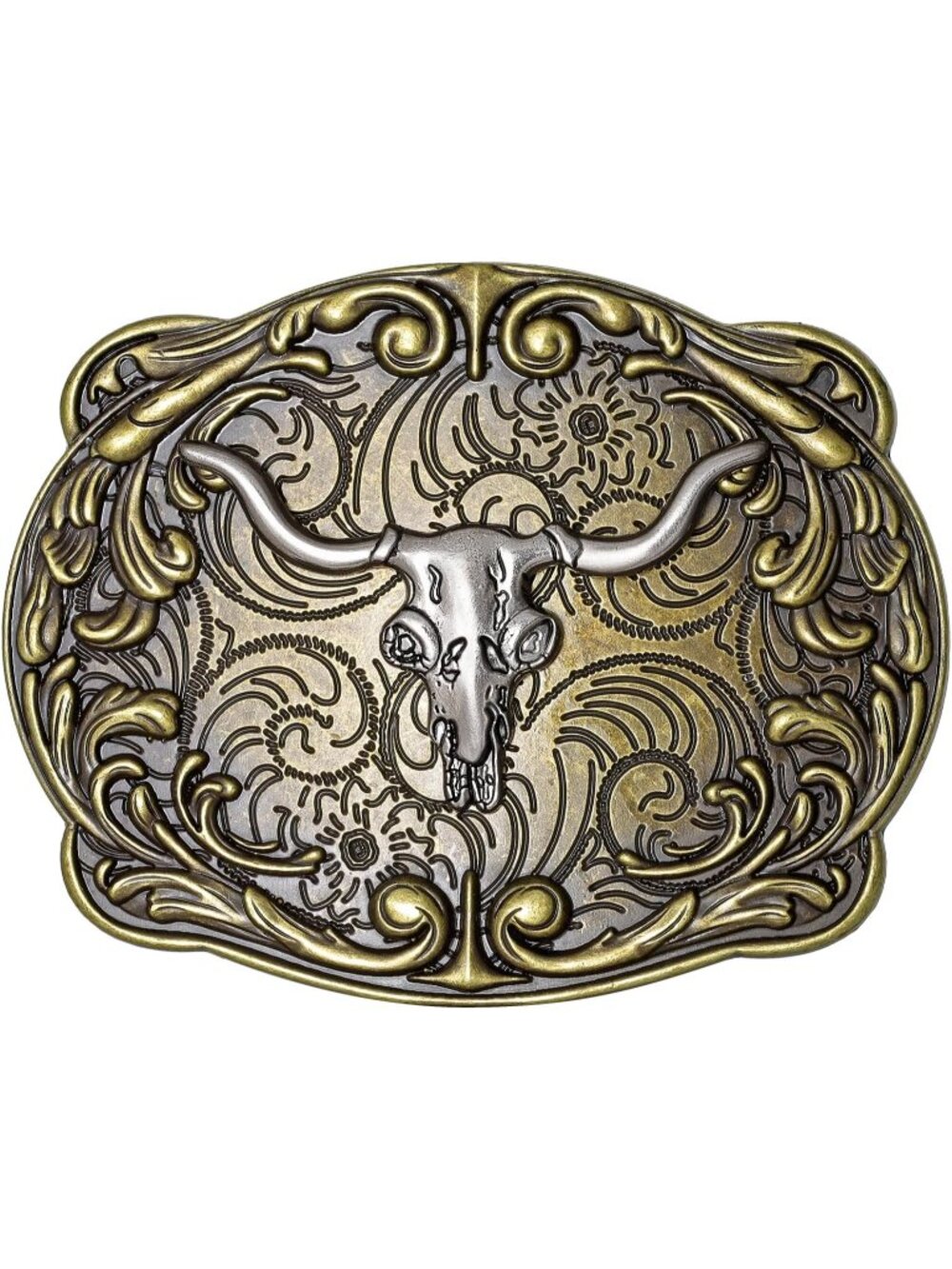 Women Bronze Skull Cowgirl Cowboy Rodeo Horse Rider Longhorn Bull Buckle Belt
